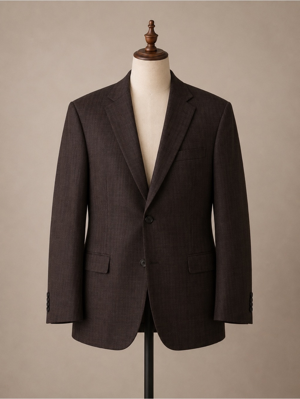 Hickey Freeman Dark Brown Sport Coat 44R | Luxury Tailored Blazer | Two Button